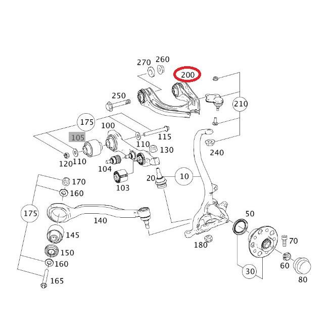 ベンツ フロント アッパーアーム 左右共通 片側分 CLS C219 Eクラス W211 2113300138 2193300207 優良品の画像