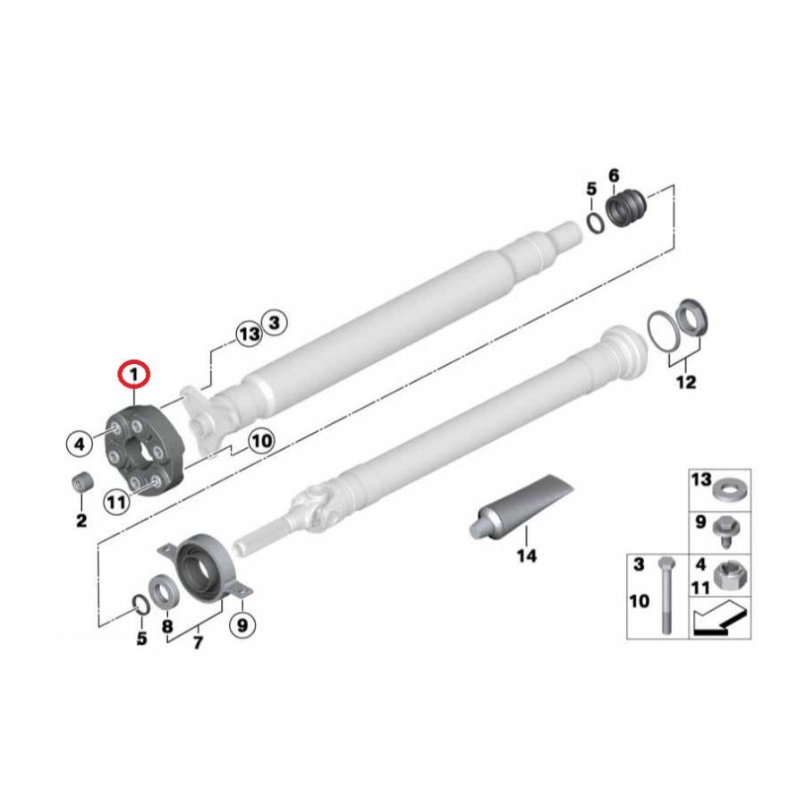 BMW プロペラシャフトジョイントディスク カップリングジョイント 26117511454 優良品_1