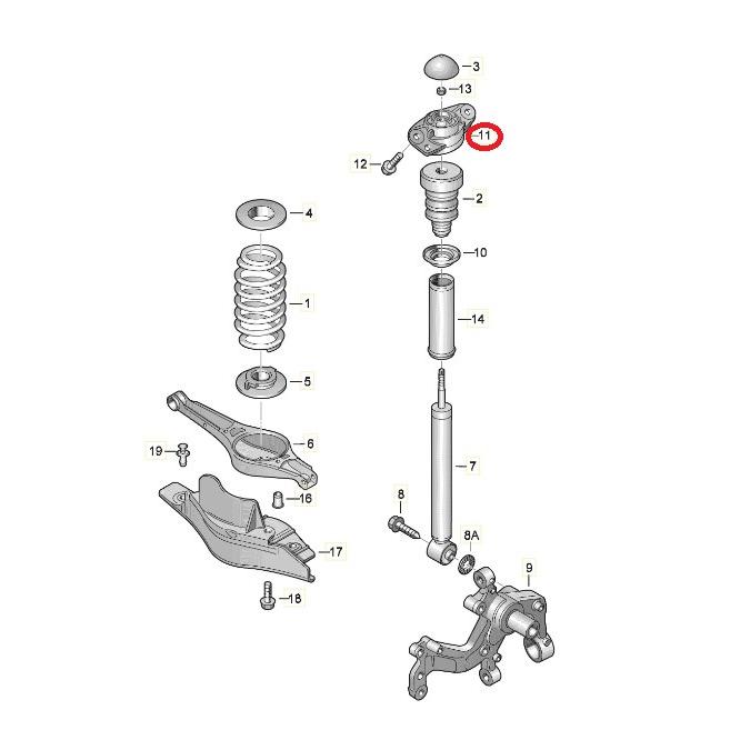 フォルクスワーゲン（Volkswagen） VW リア ショック アッパーマウント