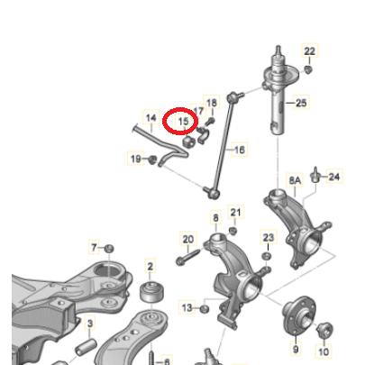 フォルクスワーゲン（Volkswagen） VW フロント スタビライザーブッシュ 片側分 1個 ポロ A1 6Q0411314R ...