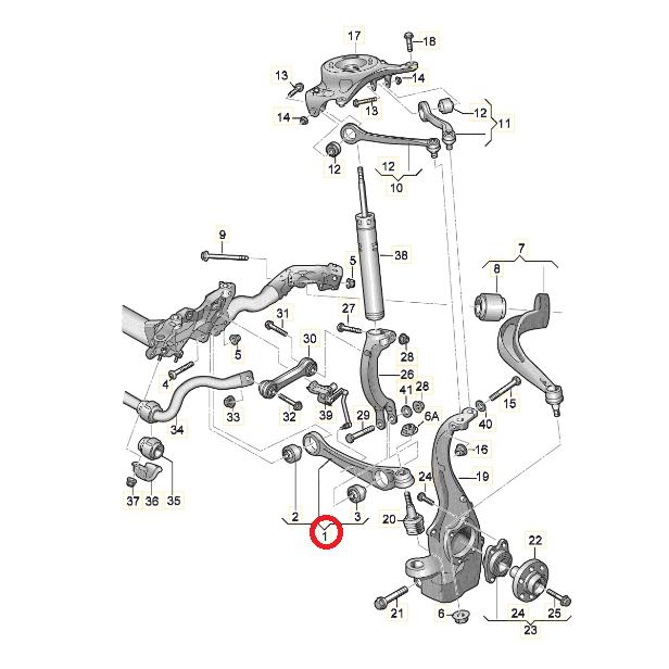 Audi アウディ フロント ロアアーム コントロールアーム 左 A4 A5 A6 