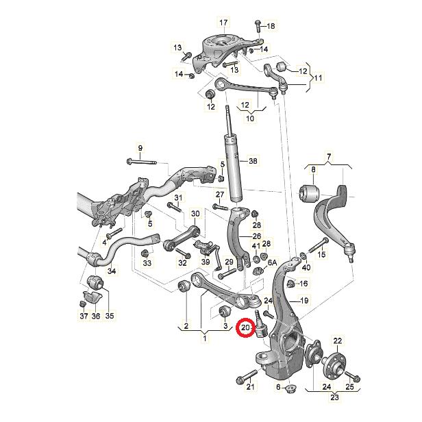 Audi（アウディ） フロント ロア ボールジョイント 左右共通片側分 1個