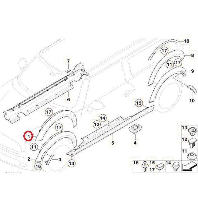  MINI R56 右　フロント　フェンダー MINI（ミニ） フロントオーバーフェンダー 右 R55 R56 R57 R58 R59