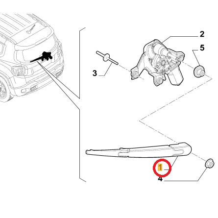 クライスラー・ジープ ジープ レネゲード 純正 ワイパーブレード リア