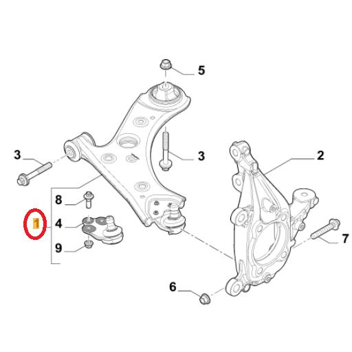 クライスラー・ジープ ジープ レネゲード フロント ロアアーム 右側 1