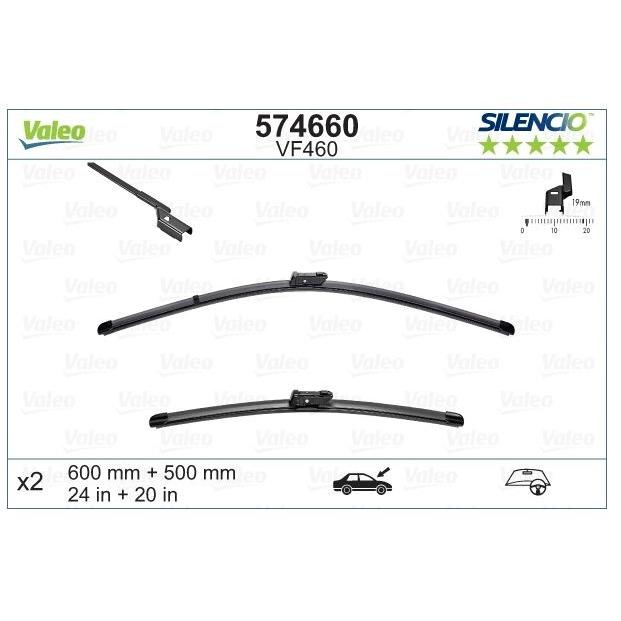 VW ティグアン 5N ワイパーブレード フロント 左右セット 右ハンドル用 5N2998002 5N2955426 5N2955425 VALEO製 600mm 500mm