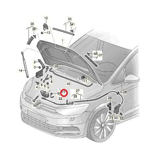 フォルクスワーゲン（Volkswagen） VW フードロック ボンネットロック