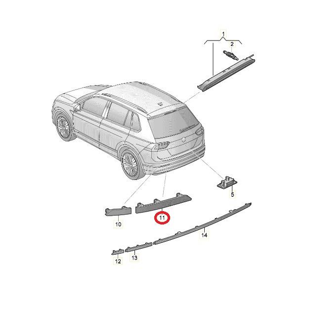 VW ティグアン AD1 AX1 リア バンパー リフレクター 右 内側 5NA945106A 純正品の画像