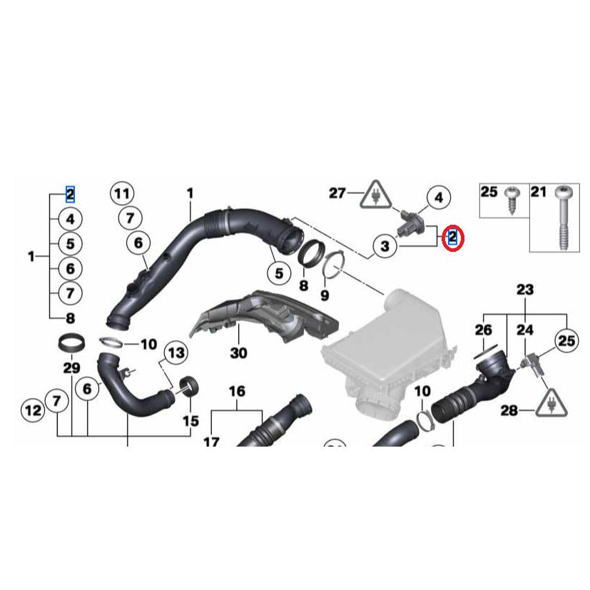 BMW エアマスセンサー エアフロメーター E88 E82 E90 E93 E92 E91 F10 F07 F11 F12 F13 F06 F01 F02 F03 F04 F25 E70 E71 E72 13627593624 優良品の画像