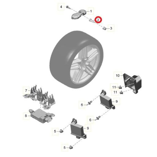 PORSCHE（ポルシェ） タイヤ空気圧センサー エアバルブ ブラック 純正