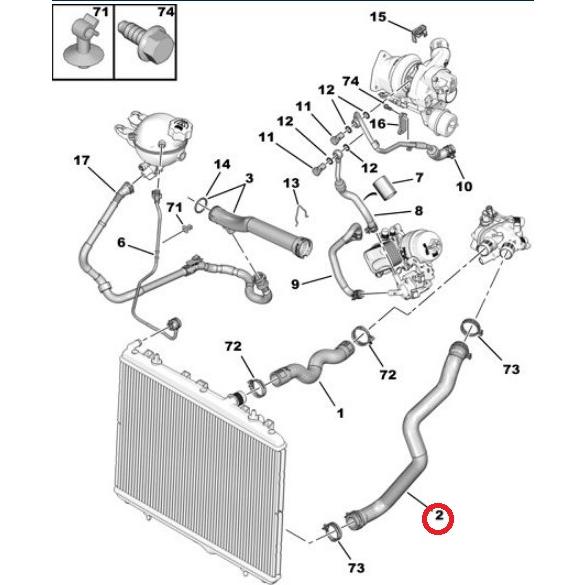 PEUGEOT（プジョー） シトロエン ウォーターホース ロアホース 207