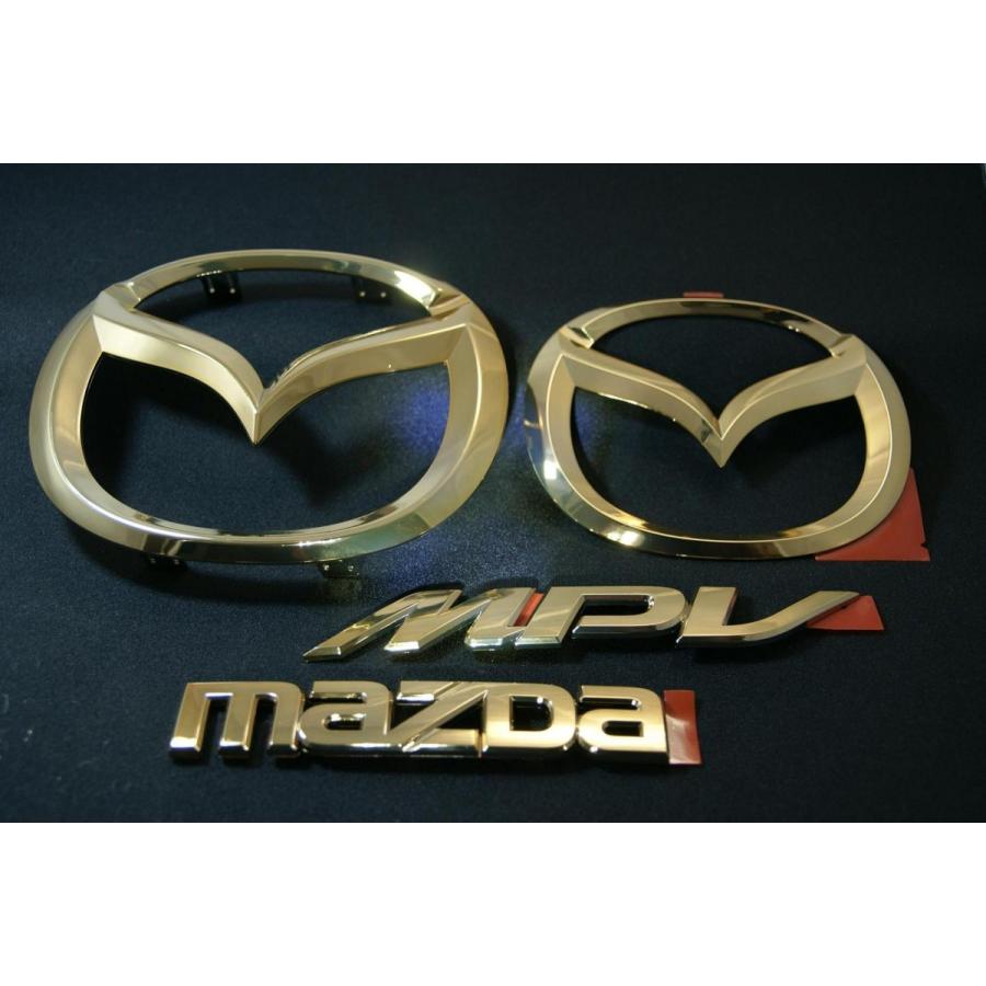 エンブレム 送料無料 ゴールドメッキ マツダMPV LY3P 4点