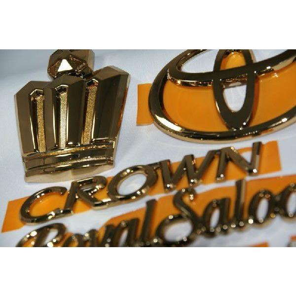 エンブレム 送料無料 ゴールドメッキ トヨタ クラウン 18系