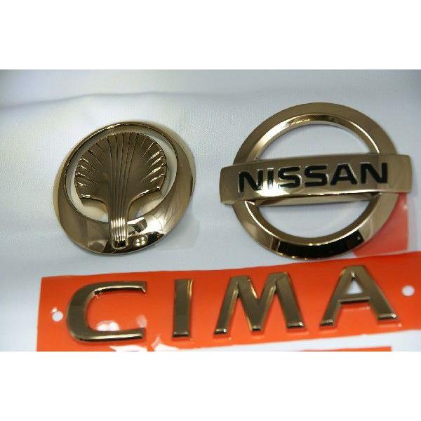 エンブレム 送料無料 ゴールドメッキ ニッサン シーマ F50