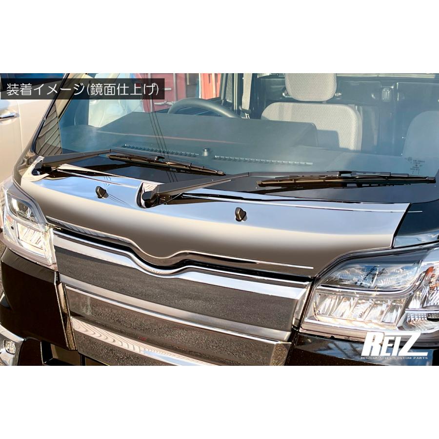 鏡面仕上げ ボンネットフードトリム【前期ハイゼットトラック