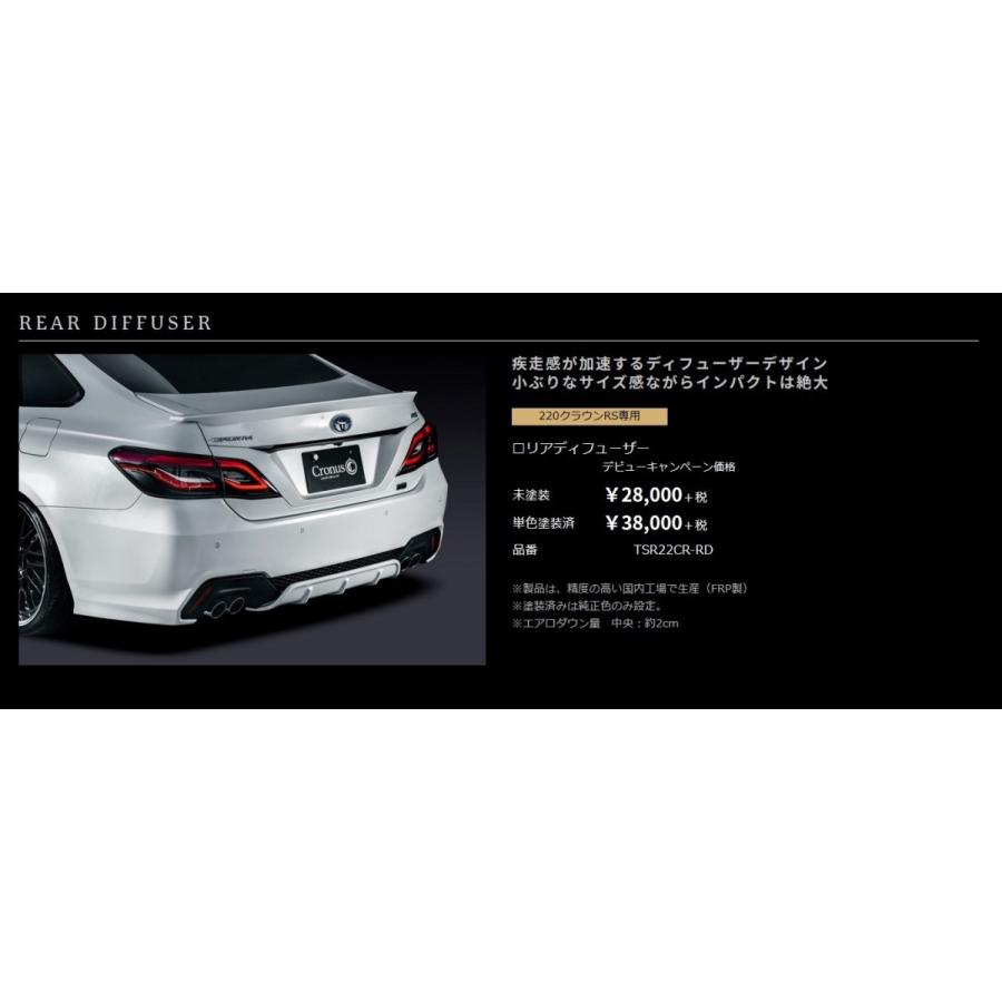 クラウン フロントリップスポイラー＆リアディフューザーセット 単色