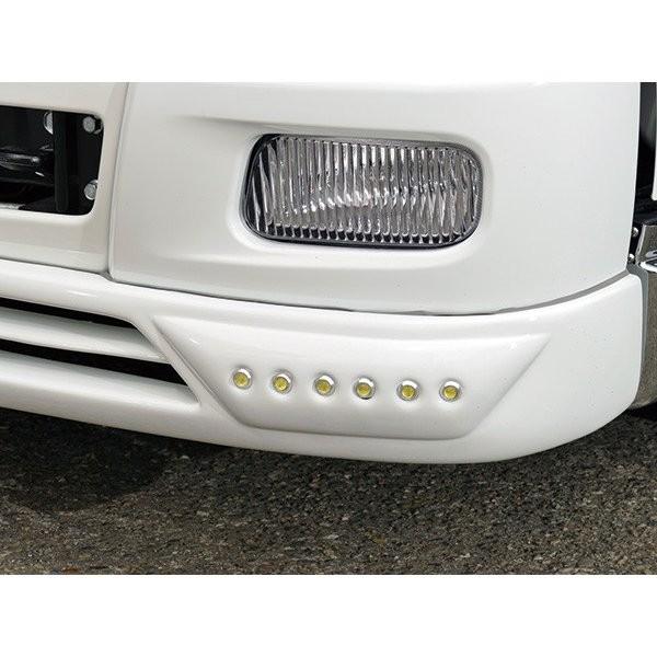 ミツビシ ブルーテック キャンター フロントスポイラー LED付き 純正色 