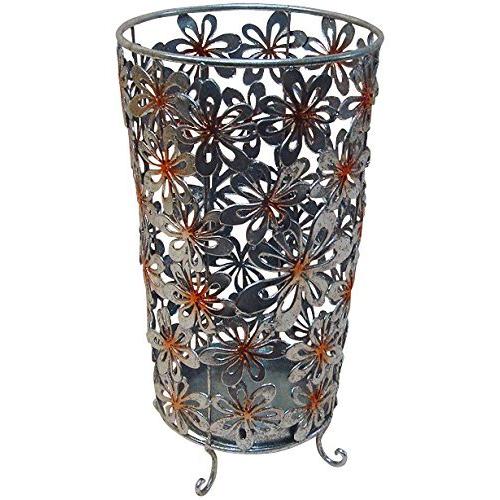 メーカー再生品 アイアン傘立て 花柄 1407ifh004 シルバー 傘立て Michiganestateplanning Com