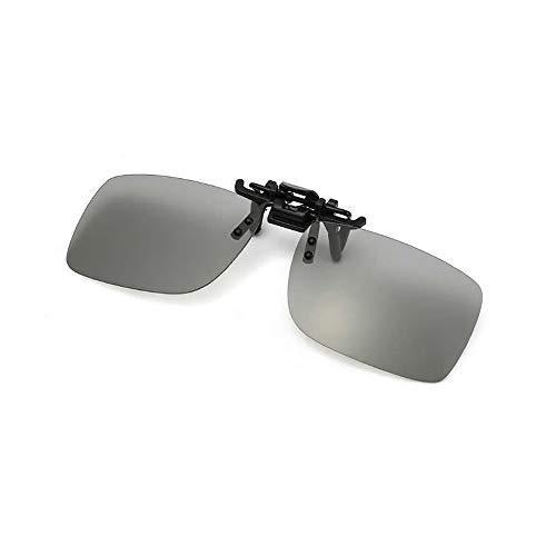 Bayside Storeグラデーション偏光 サングラス クリップオン 釣り ドライブ 野球 自転車 運転 前掛け ワンタッチ装着 男女兼用 偏光レンズ 眼鏡クリップ グレー 与え