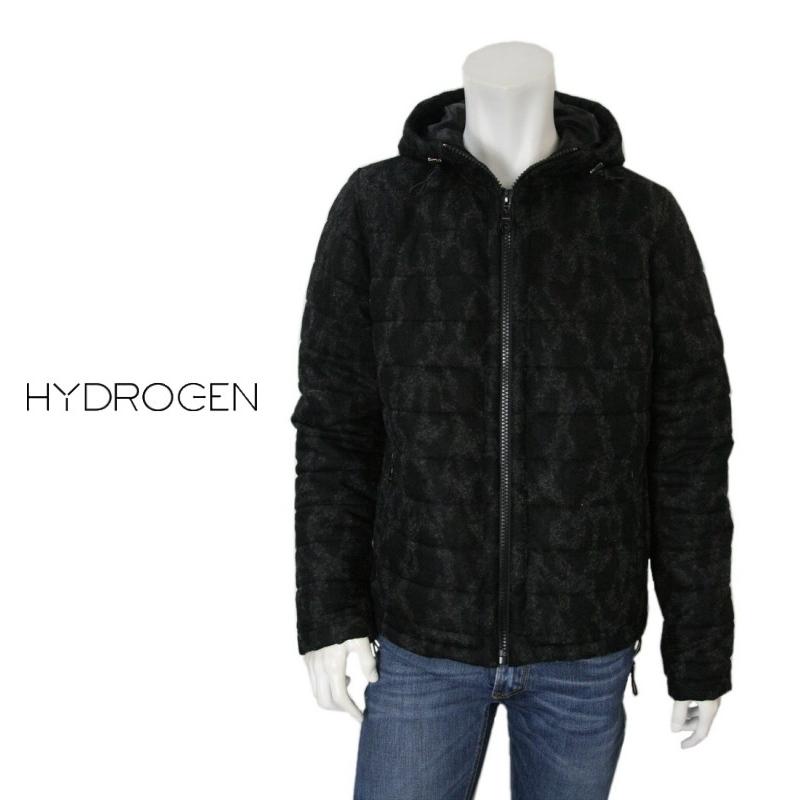 ハイドロゲン Hydrogen  メンズ ジップアップ フーデッド 起毛 中綿 ブルゾン ジャケット アウター カモフラージュ ブラック JACKET BLOUSON｜bayswater