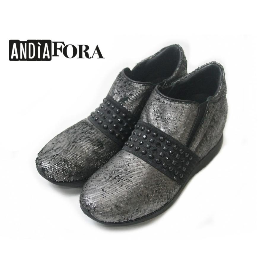 ANDIA FORA アンディア フォラ レディース レザー コンフォートシューズ スニーカー ブーツ シューズ 靴 革靴 オシャレ イタリア製 シルバー アウトレット品