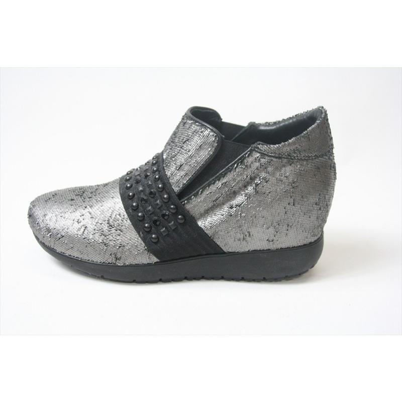 【限定Sale】即納！ANDIA FORA アンディア フォラ レディース レザー コンフォートシューズ スニーカー ブーツ シューズ 靴 革靴 オシャレ イタリア製 シルバー アウトレット品 防水ファスナー