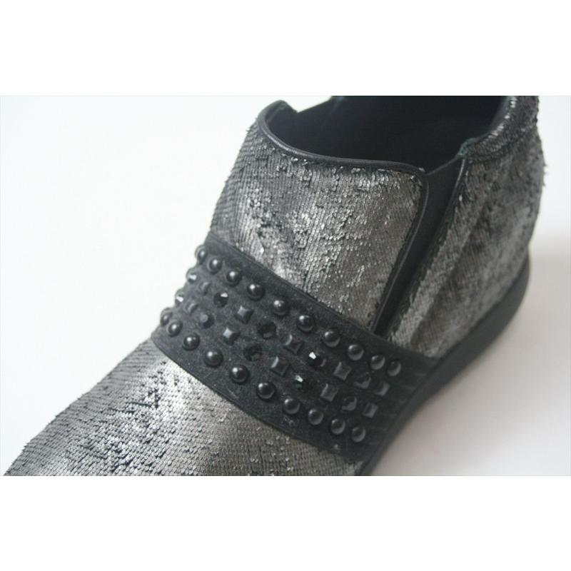 【限定Sale】即納！ANDIA FORA アンディア フォラ レディース レザー コンフォートシューズ スニーカー ブーツ シューズ 靴 革靴 オシャレ イタリア製 シルバー アウトレット品 防水ファスナー