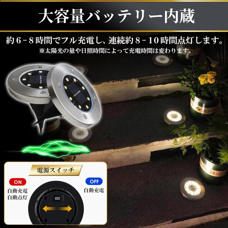 ソーラーライト ガーデン 屋外 防水 4個 セット 埋め込み LED 駐 ソーラーライト ガーデン 屋外 防水 4個 セット 埋め込み LED 駐