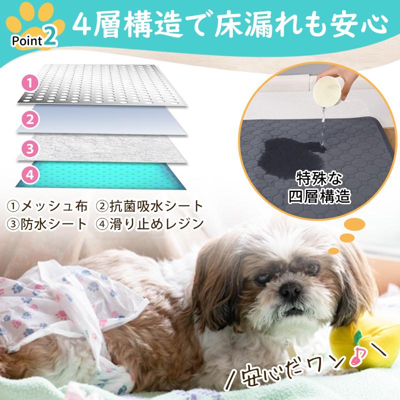 ペットシーツ シート 洗える 厚型 スーパーワイド 厚手 大判マット レギュラー 大型犬 犬用 車 繰り返し 洗濯 防水 超吸水 布製 ズレ防止 | ブランド登録なし | 10