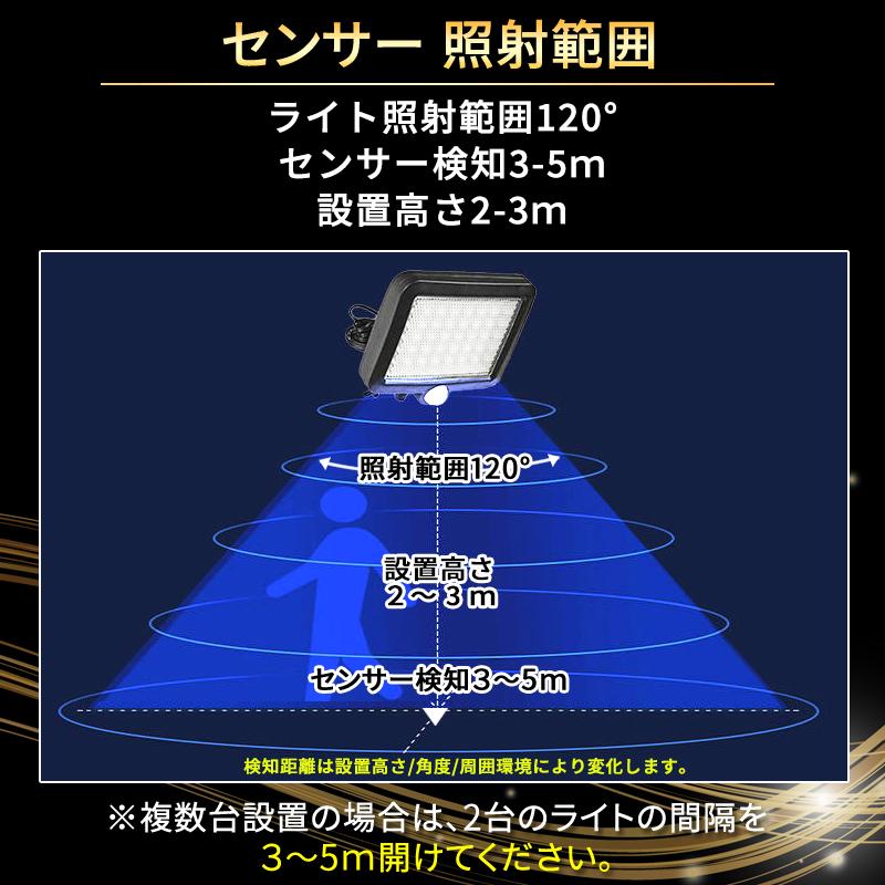 ソーラー ライト センサーライト 屋外 led 防水 分離型 人感 2個