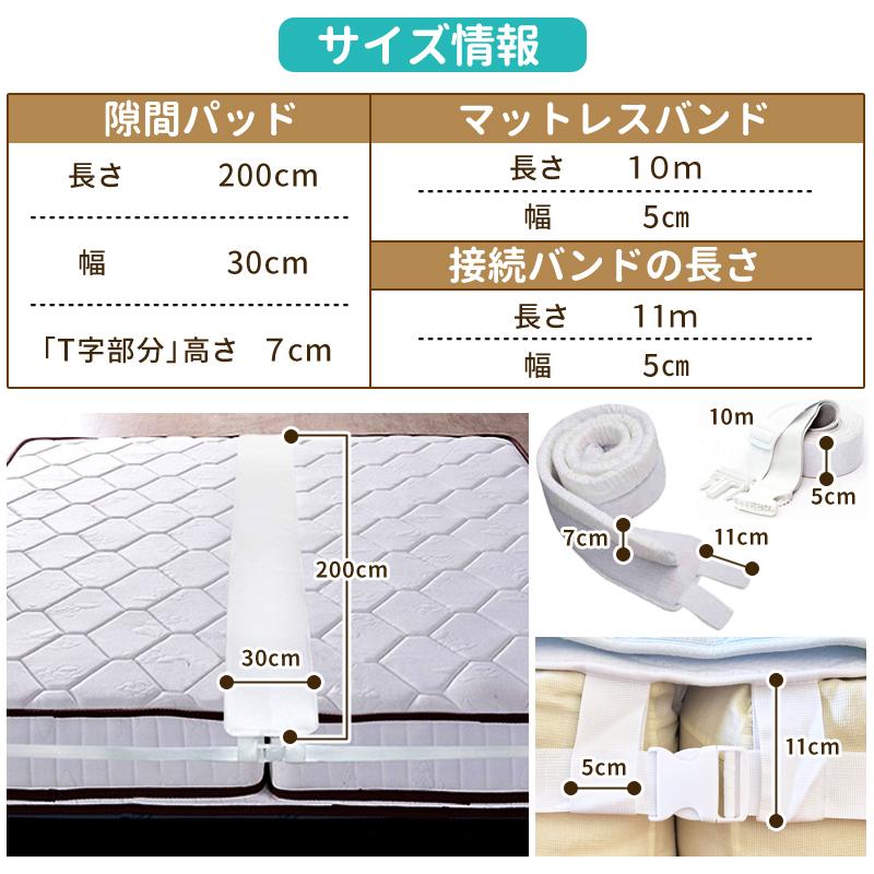 隙間パッド ベッド 埋める マットレスバンド すきまパッド セット