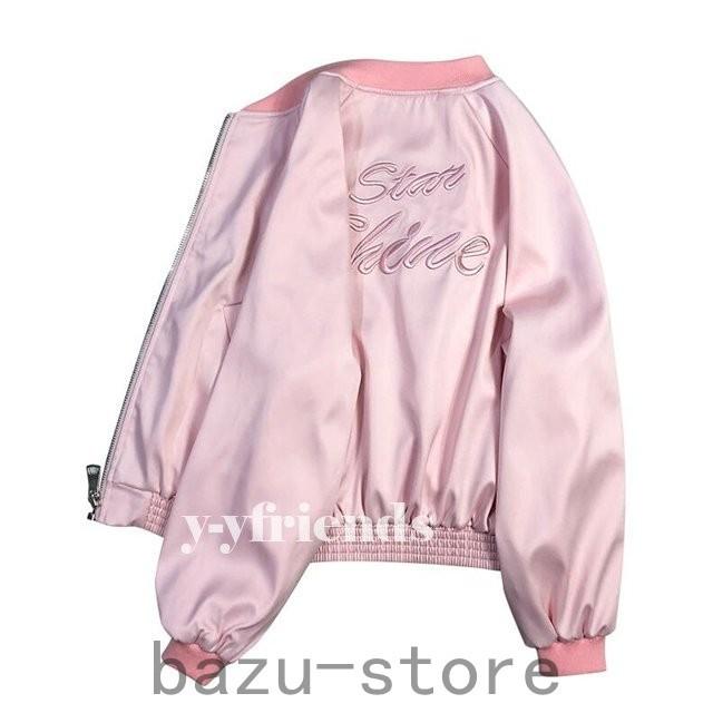 無地ブルゾン レディース スカジャン 野球服 コート アウター 可愛い カジュアル 春秋 上品 通勤