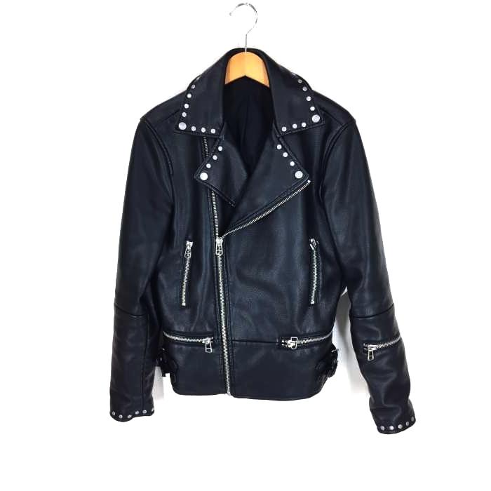 ザラマン Zara Man スタッズ付き ダブルライダースジャケット メンズ S 中古 1211 ブランド古着販売のbazzstore 通販 Yahoo ショッピング