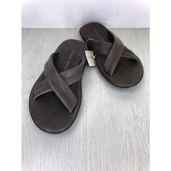 超人気の ジョルジオアルマーニ Giorgio Armani Grafite レザー サンダル メンズ 高い品質 Studiostodulky Cz