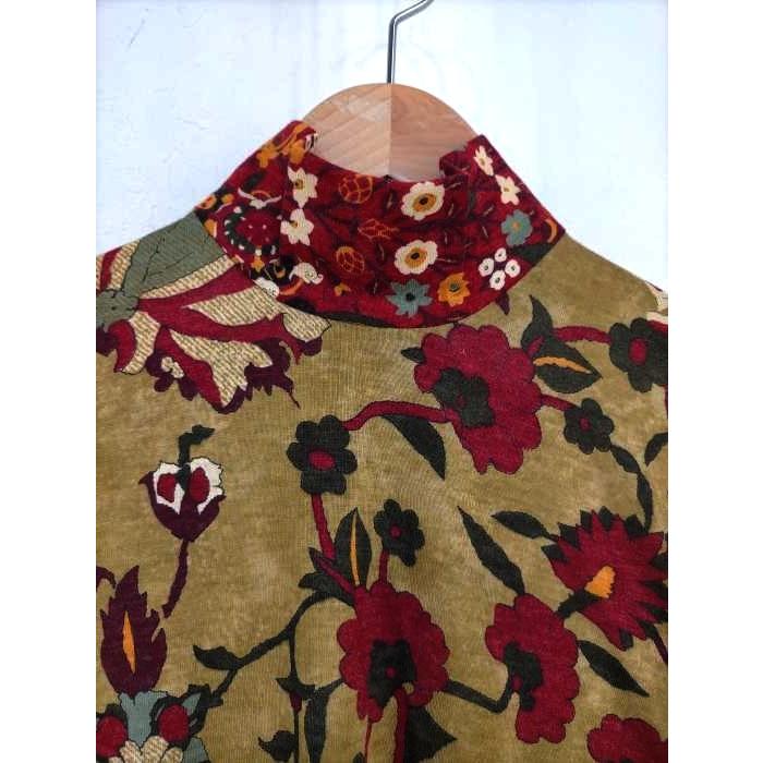 花柄 シャツワンピース 長袖 赤系 茶系　KENZO 花柄 シャツワンピース 長袖 赤系 茶系KENZO