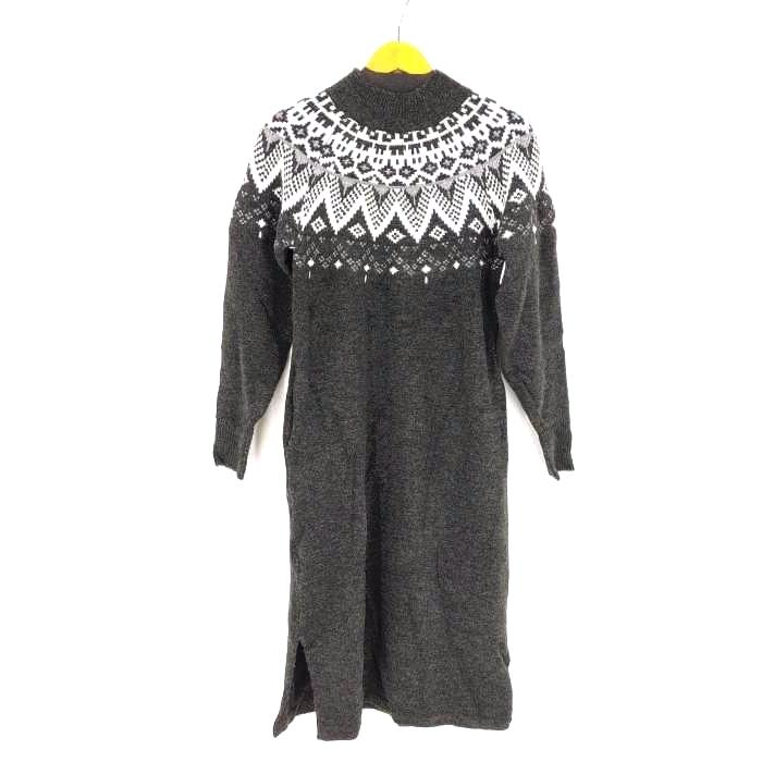 アズールバイマウジー Azul By Moussy ワンピースレディース S 求心柄ニットワンピース 黒系 中古 古着 1700 ブランド古着販売のbazzstore 通販 Yahoo ショッピング