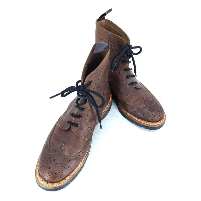 単品購入可 SOLOVAIR(ソロヴェアー) 6 Eye Brougue Boot 英国製 - ブーツ