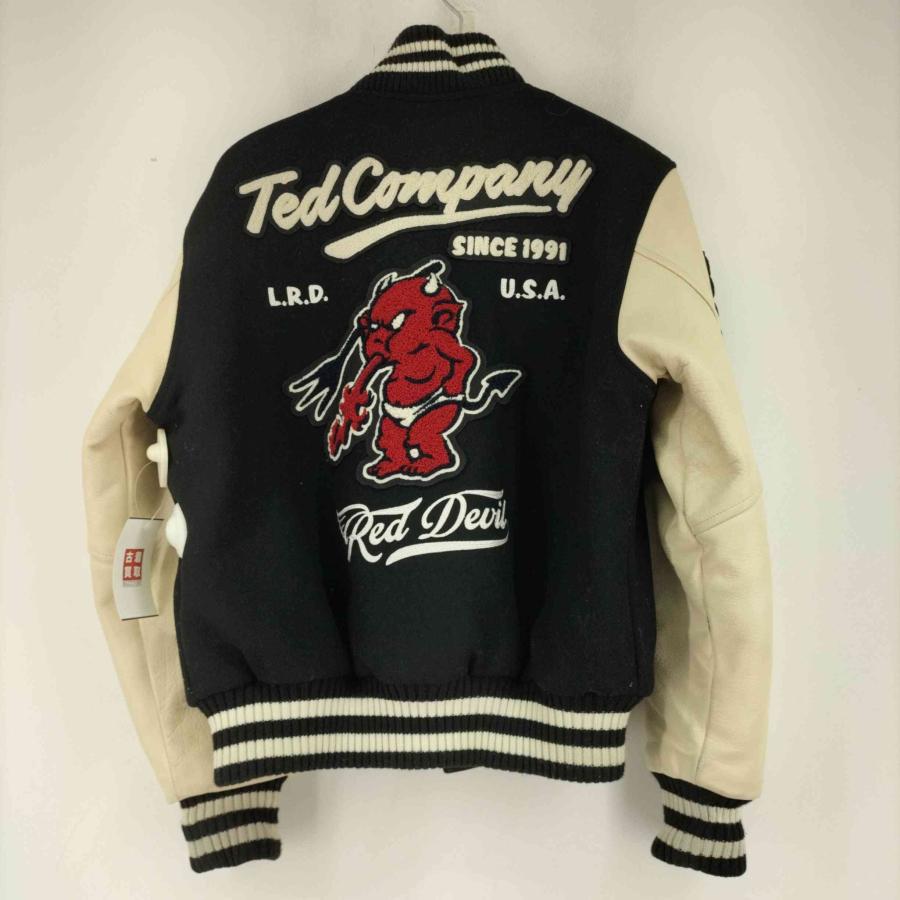 TEDMAN(テッドマン) No.11 カウレザースリーブ メルトンウールスタジャン RED DEVIL  中古 古着 0603｜bazzstore｜02