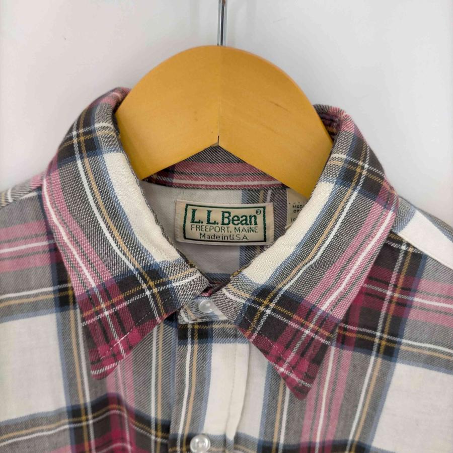 L.L.Bean(エルエルビーン) USA製 長袖フランネルシャツ メンズ 表記無  中古 古着 0804｜bazzstore｜03