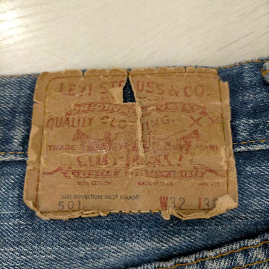 Levis(リーバイス) USA製 ボタン裏6刻印 66前期 501 74年9月製 赤耳 バックポケット裏 中古 古着 0802｜bazzstore｜06