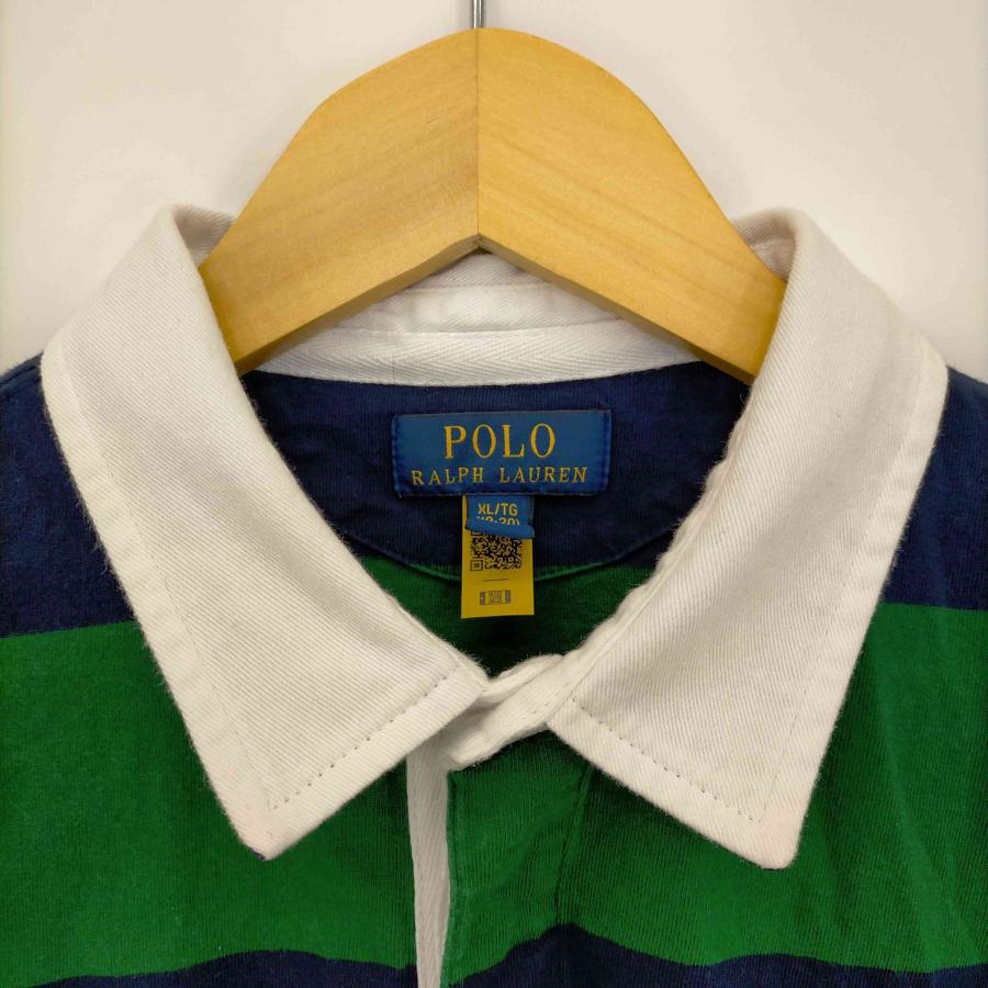 POLO RALPH LAUREN(ポロラルフローレン) ポニー刺繍 太ボーダー長袖ラガーシャツ メンズ  中古 古着 0452｜bazzstore｜05