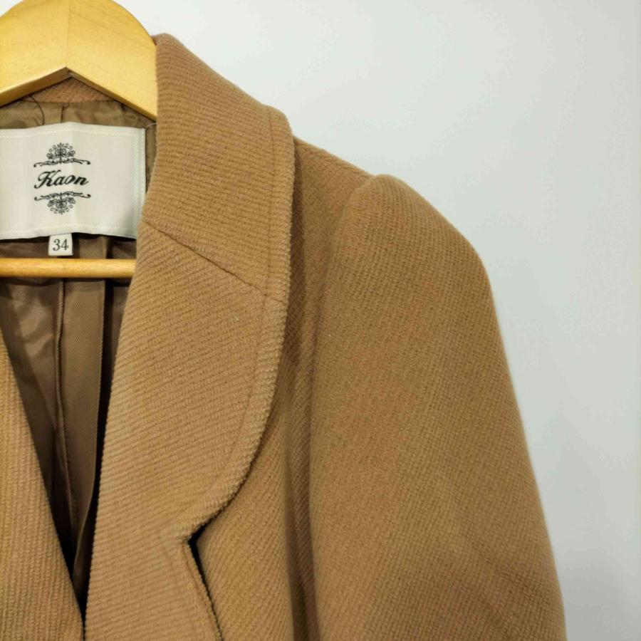 Kaon(カオン) ウール混 1B バックフリル チェスターコート レディース  