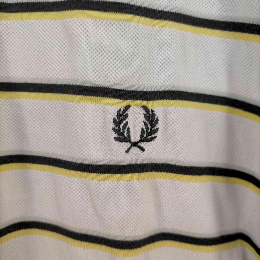 FRED PERRY(フレッドペリー) ロゴ刺繍 ボーダーポロシャツ メンズ import：M  中古 古着 0850｜bazzstore｜05