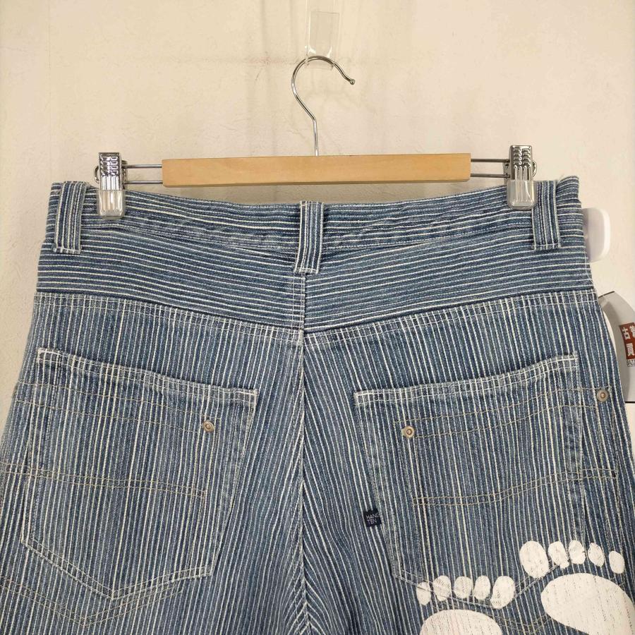 HANGTEN(ハンテン) 90-00s SURF WEAR バックペイントロゴ ヒッコリークロップドパン 中古 古着 0209｜bazzstore｜04