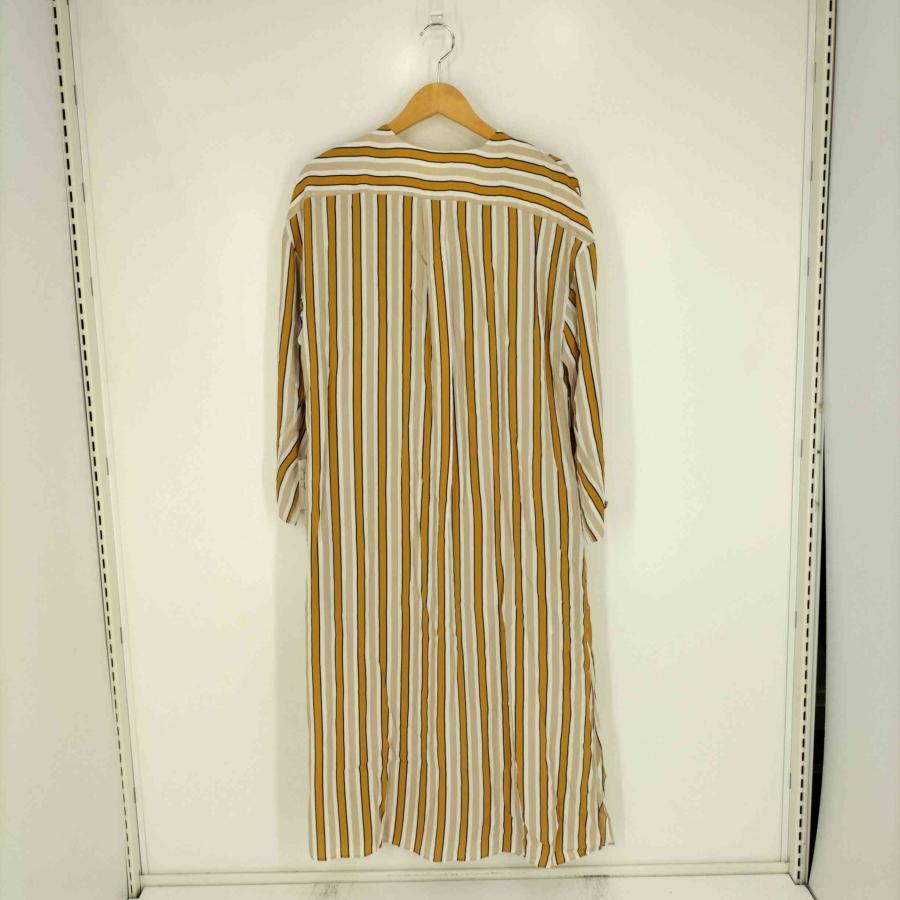 【クリーニング済】BALLSEY ボールジィ　ストライプ ワンピース36 新品未使用 ボールジィ シャツワンピース シルク ストライプ