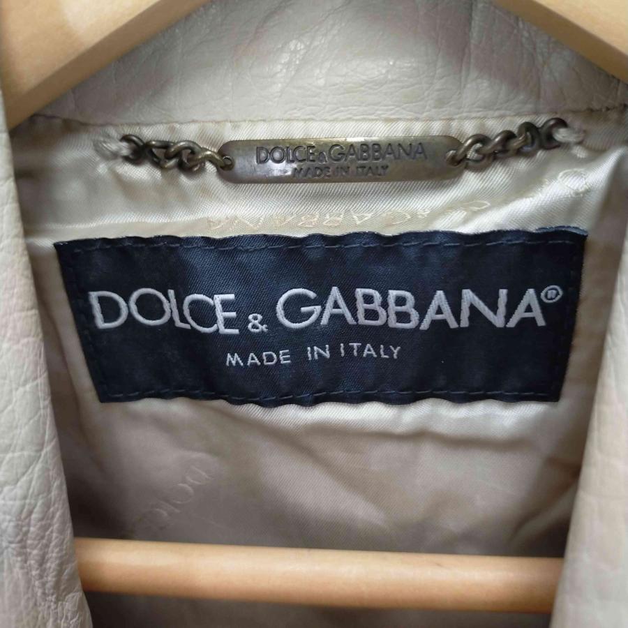 DOLCE&GABBANA(ドルチェアンドガッバーナ) ダブルレザージャケット メンズ  44 中古 古着 0242｜bazzstore｜06