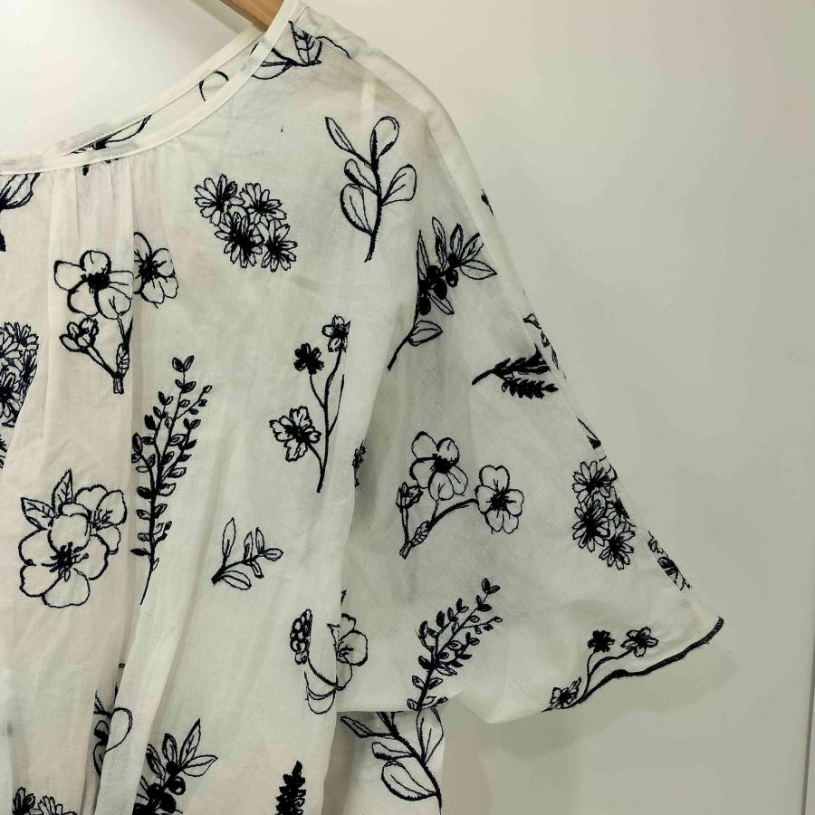 LOISIR LOISIR(ロワズィール) フラワー 刺繍 ワイドワンピース