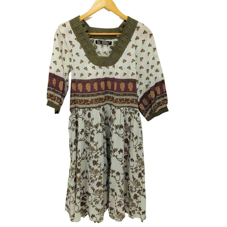 USED古着(ユーズドフルギ) HANA TO GUITAR 葡萄柄ワンピース  