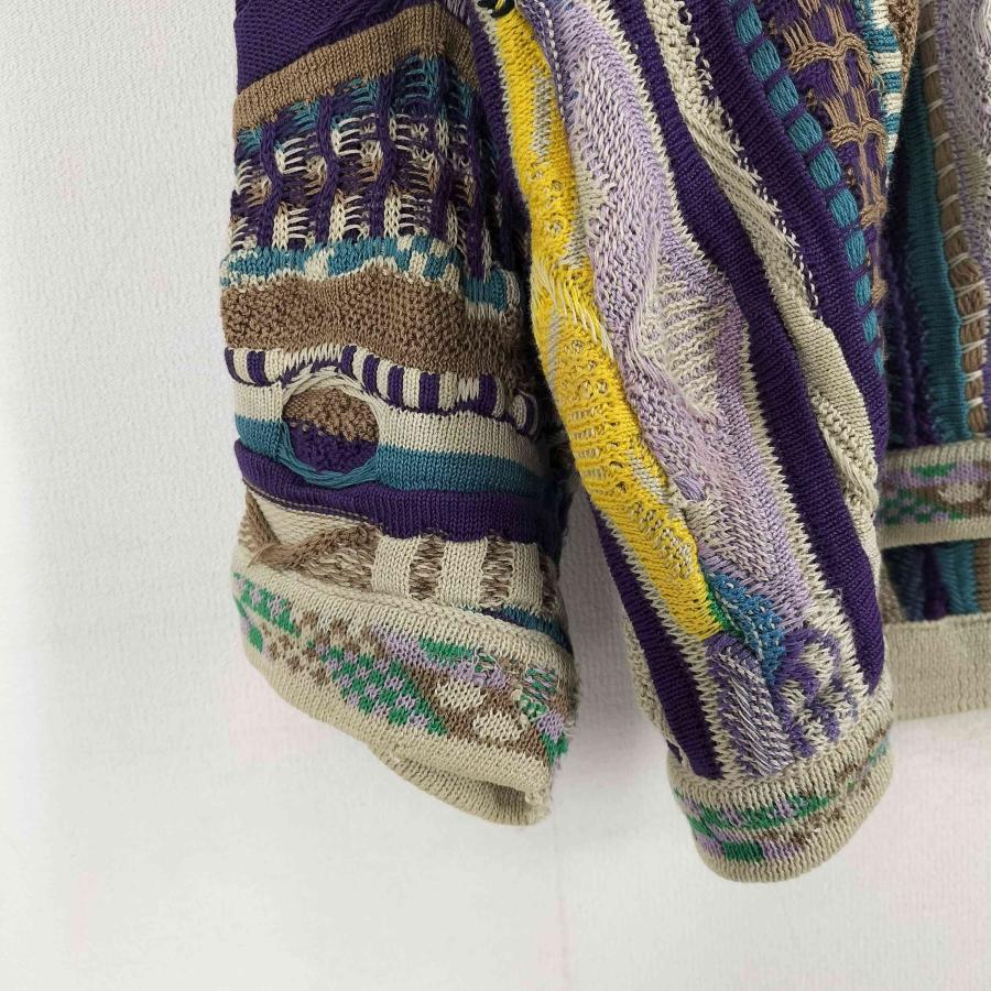 COOGI(クージー) オーストラリア製 マルチカラー Vネック 3Dニット