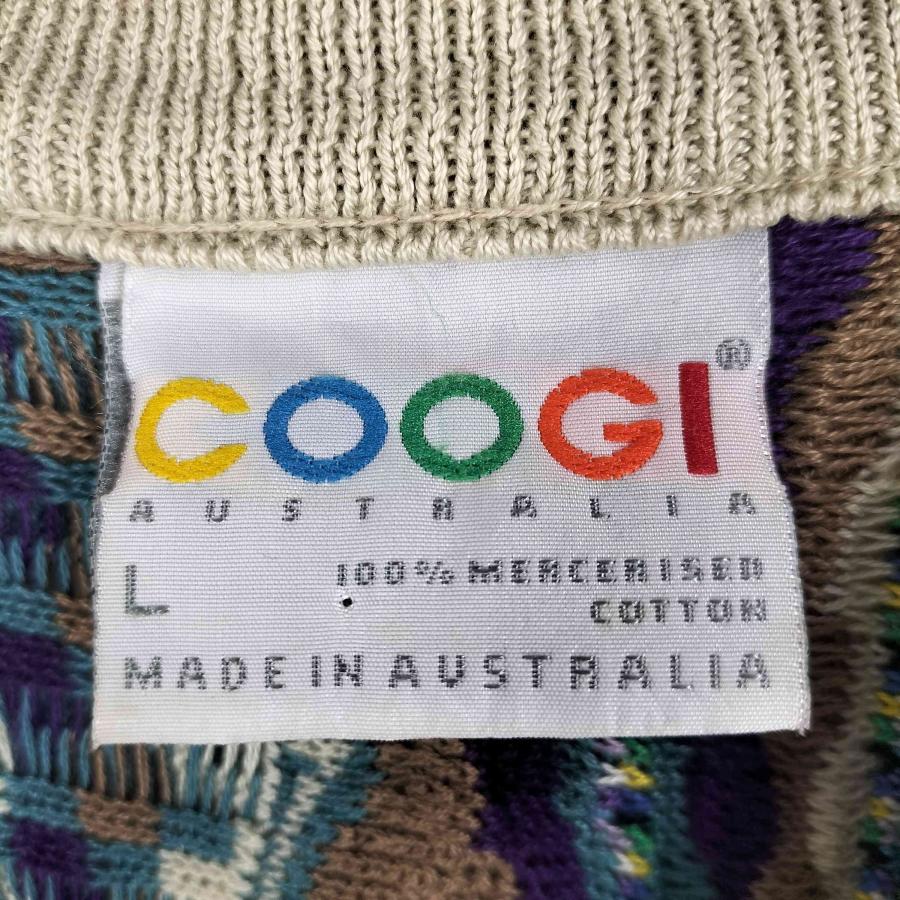 COOGI(クージー) オーストラリア製 マルチカラー Vネック 3Dニット